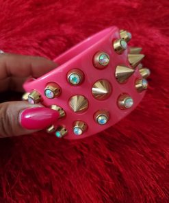 pink-gold-spiked-bracelet