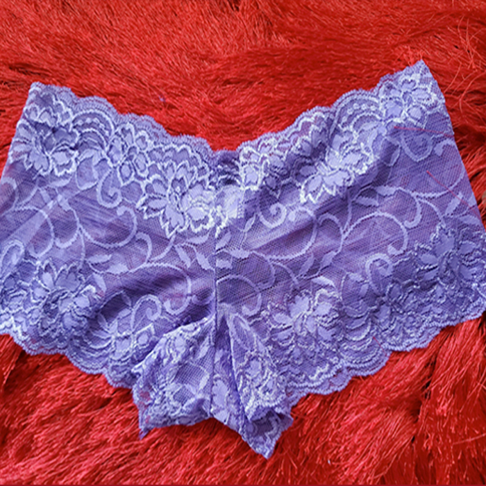 Lace Panties Boy Shorts - Purple