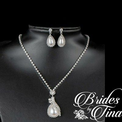 Wedding Jewel Necklace and Earring Set